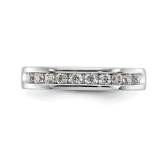 14K White Gold 10-Stone 1/3 carat Round Diamond Complete Channel Band