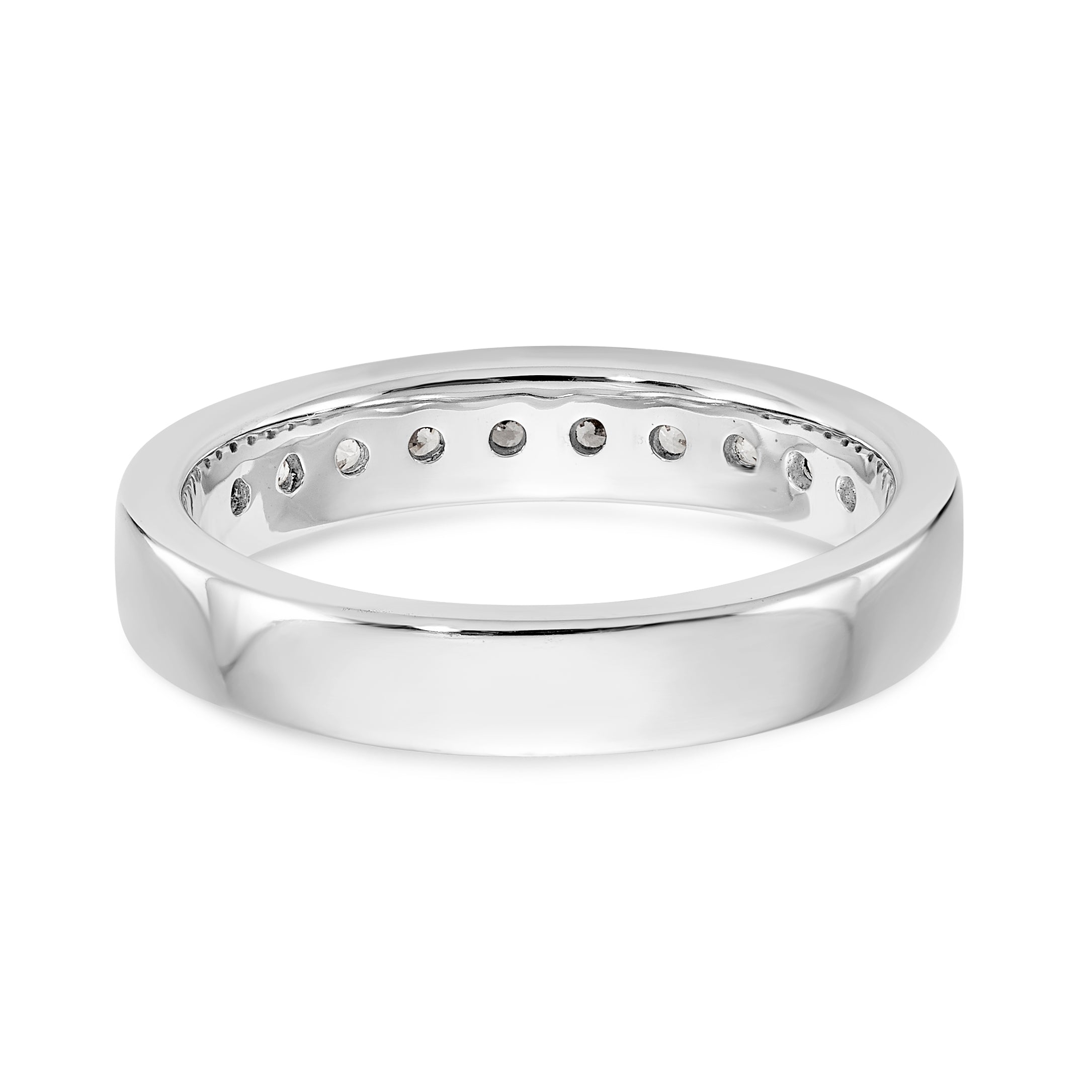 14K White Gold 10-Stone 1/3 carat Round Diamond Complete Channel Band - 6