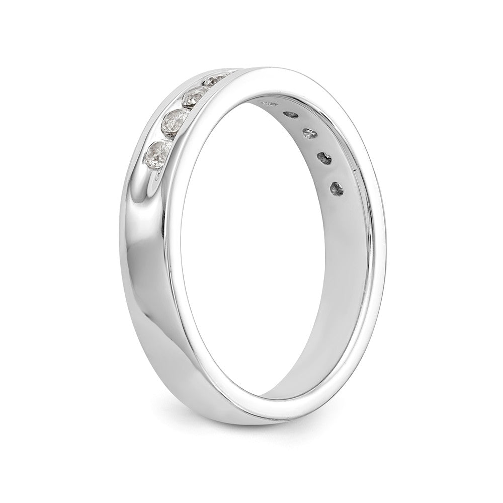 14K White Gold 10-Stone 1/3 carat Round Diamond Complete Channel Band - 6