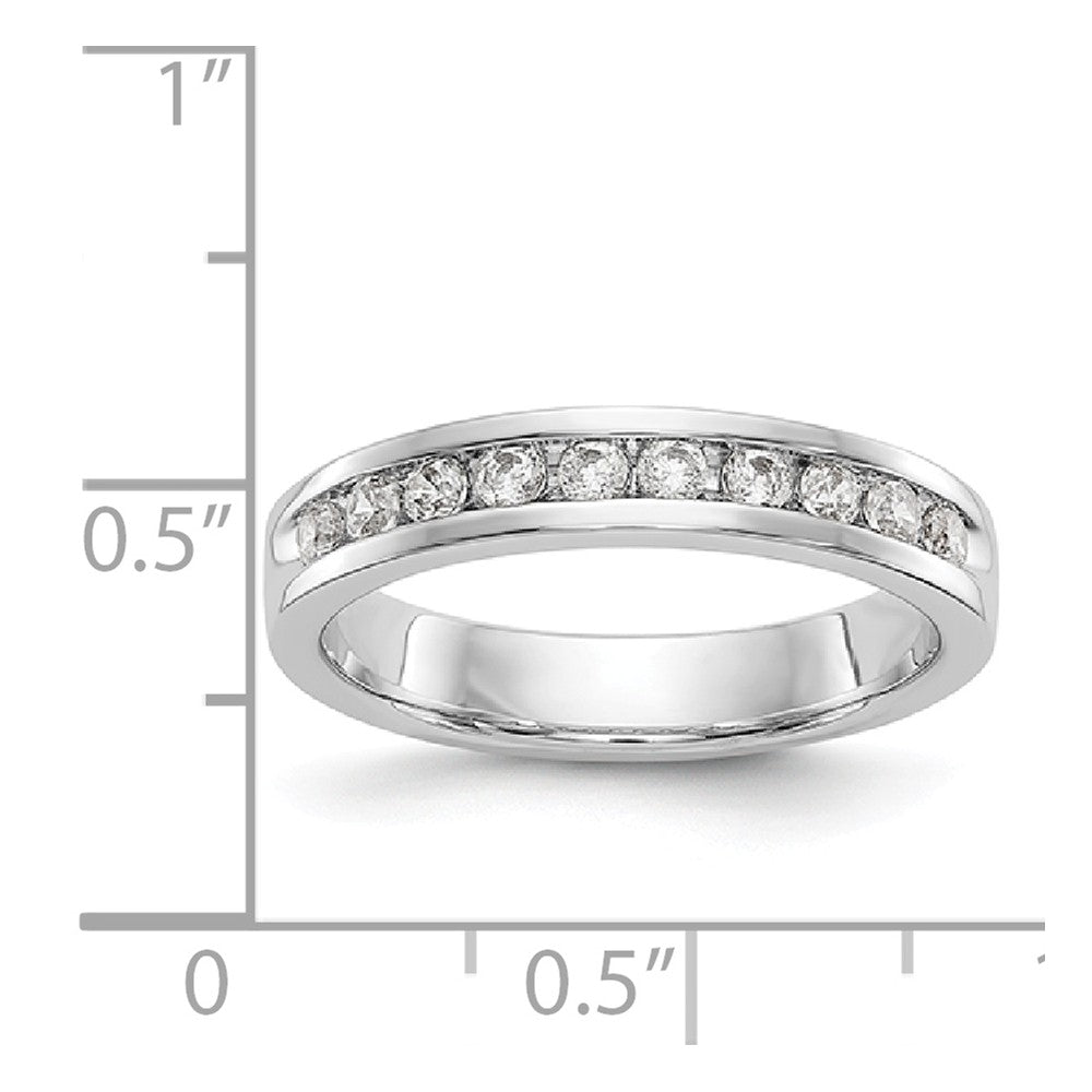 14K White Gold 10-Stone Diamond Channel Band