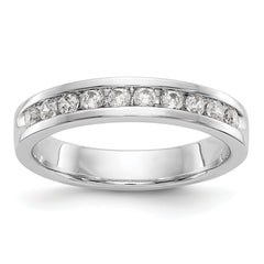 14K White Gold 10-Stone 1/3 carat Round Diamond Complete Channel Band