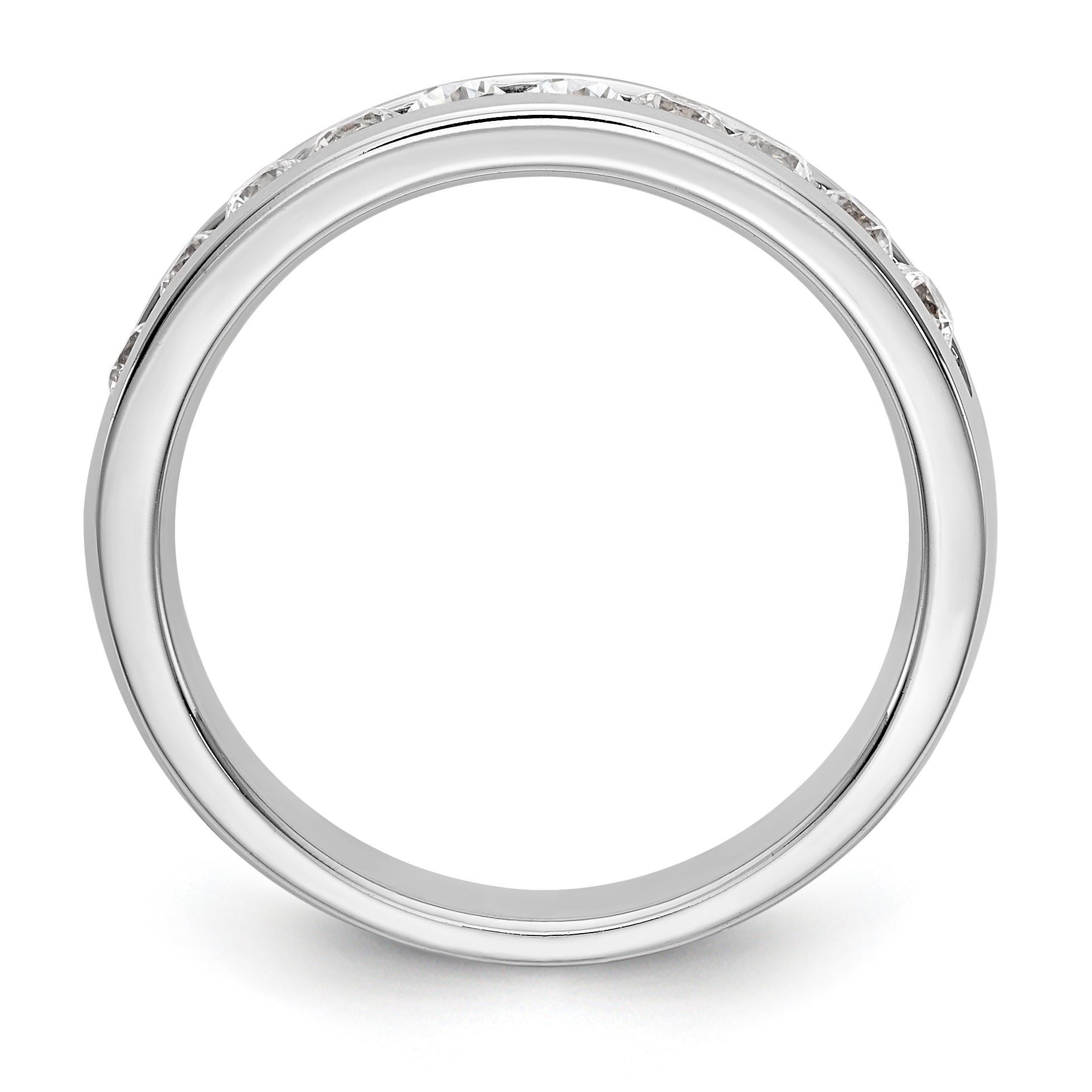 14K White Gold 10-Stone 1/2 carat Round Diamond Complete Channel Band - 6