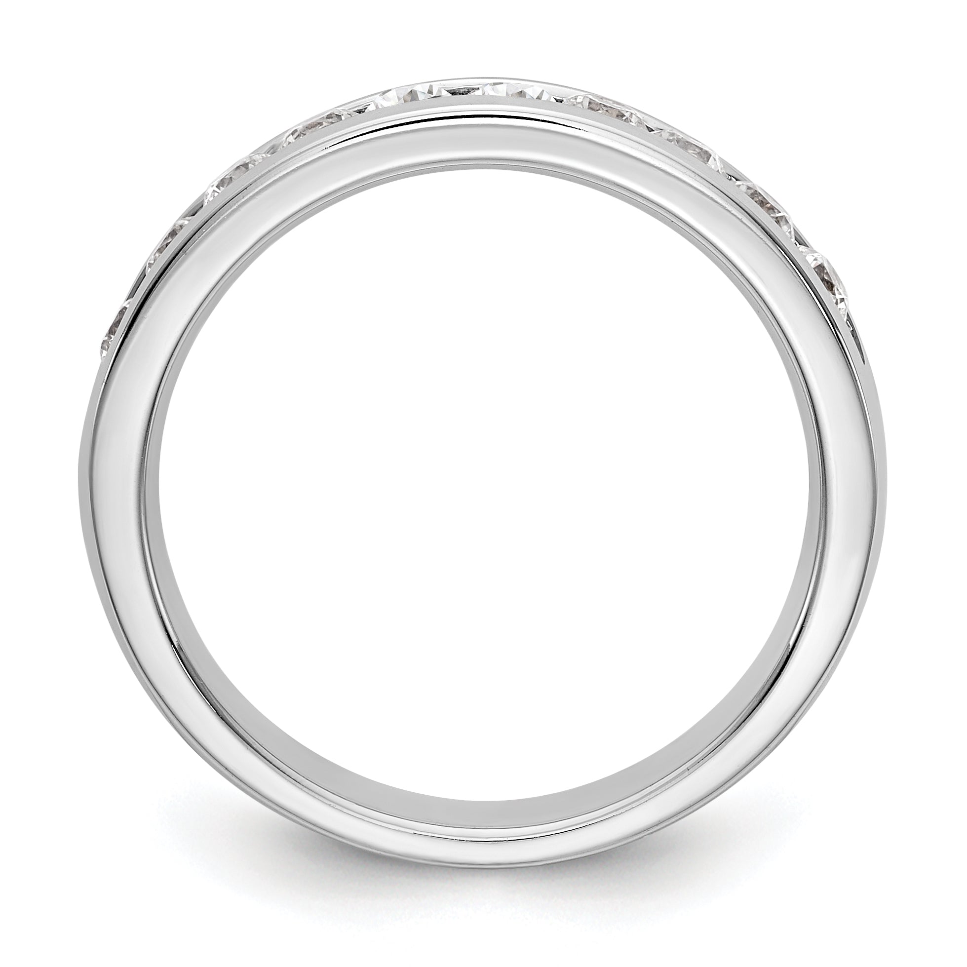 14K White Gold 10-Stone 1/2 carat Round Diamond Complete Channel Band Secondary image
