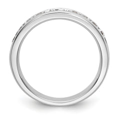 14K White Gold 10-Stone 1/2 carat Round Diamond Complete Channel Band