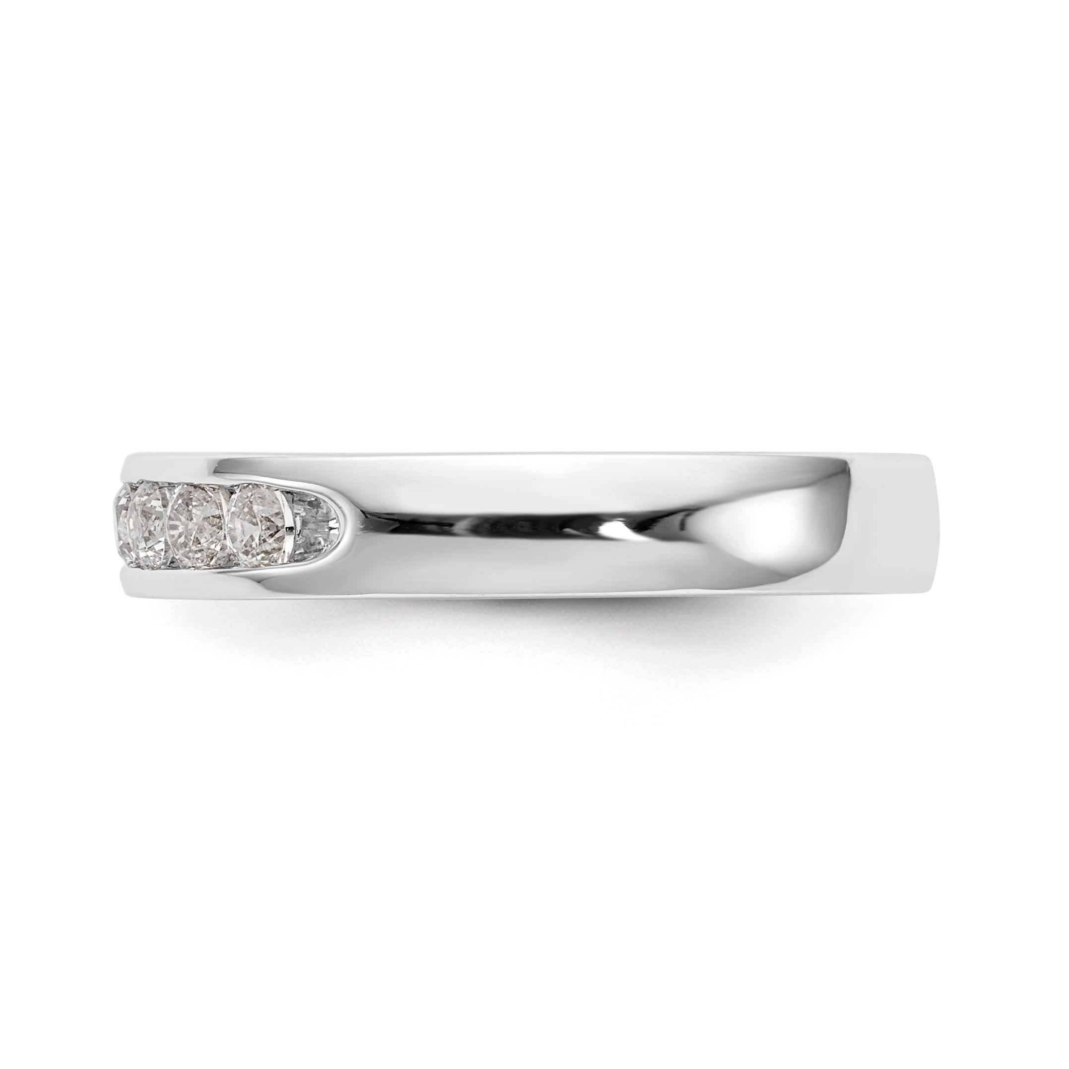 14K White Gold 10-Stone 1/2 carat Round Diamond Complete Channel Band