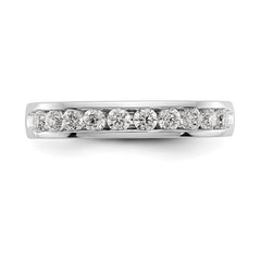 14K White Gold 10-Stone 1/2 carat Round Diamond Complete Channel Band