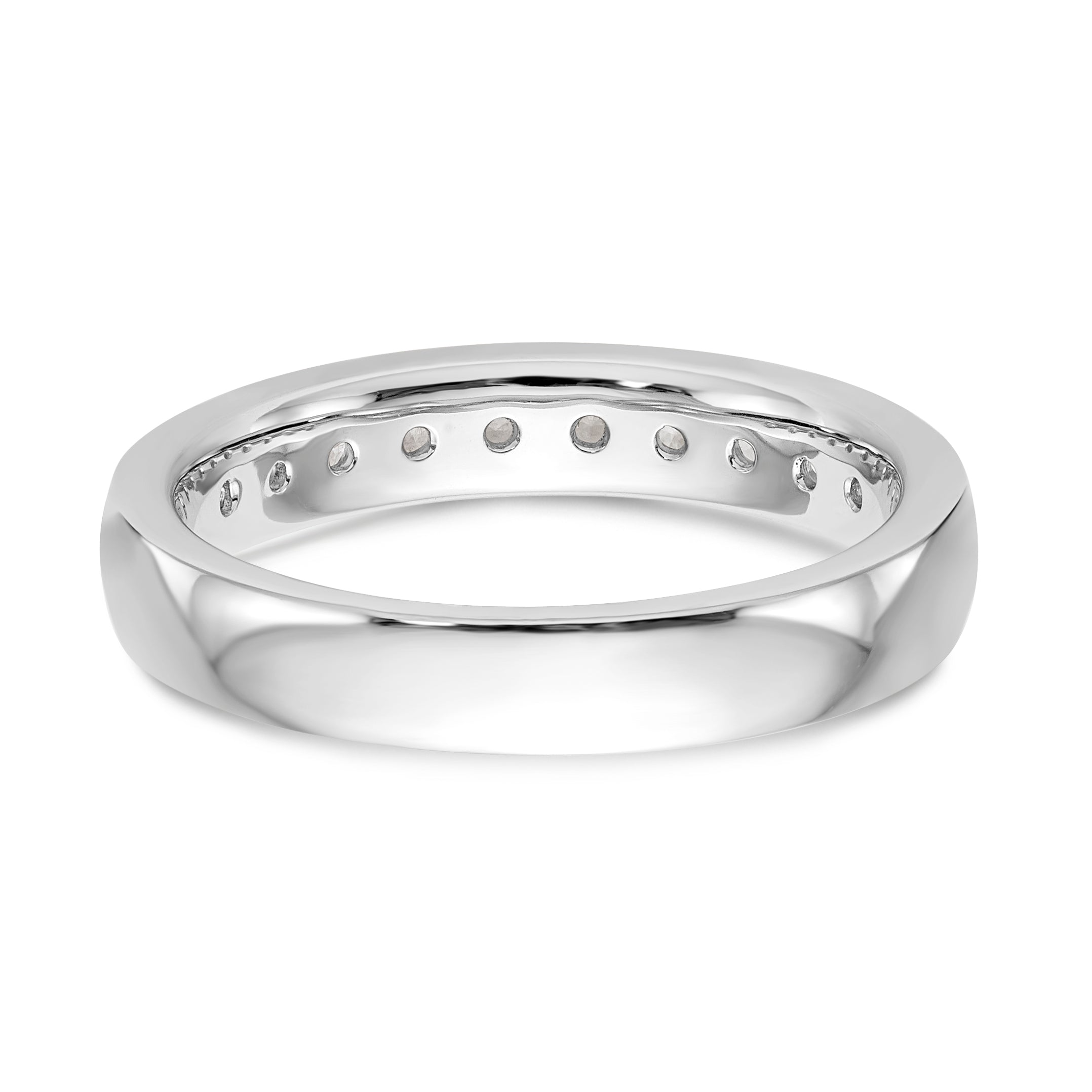 14K White Gold 10-Stone 1/2 carat Round Diamond Complete Channel Band - 6