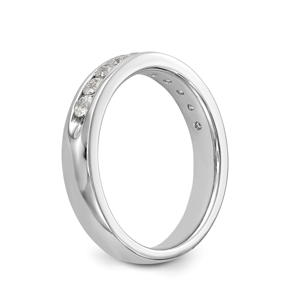14K White Gold 10-Stone 1/2 carat Round Diamond Complete Channel Band - 6