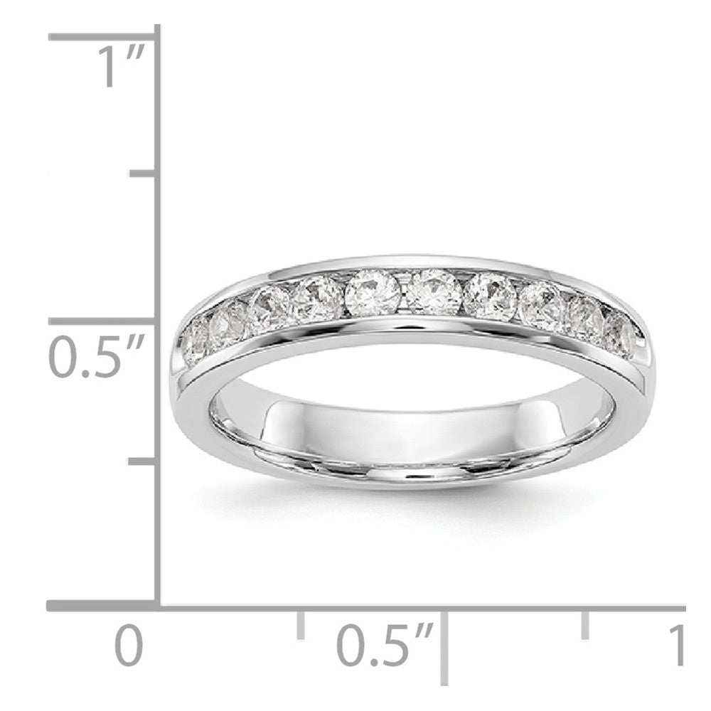 14K White Gold 10-Stone Diamond Channel Band