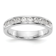 14K White Gold 10-Stone 1/2 carat Round Diamond Complete Channel Band