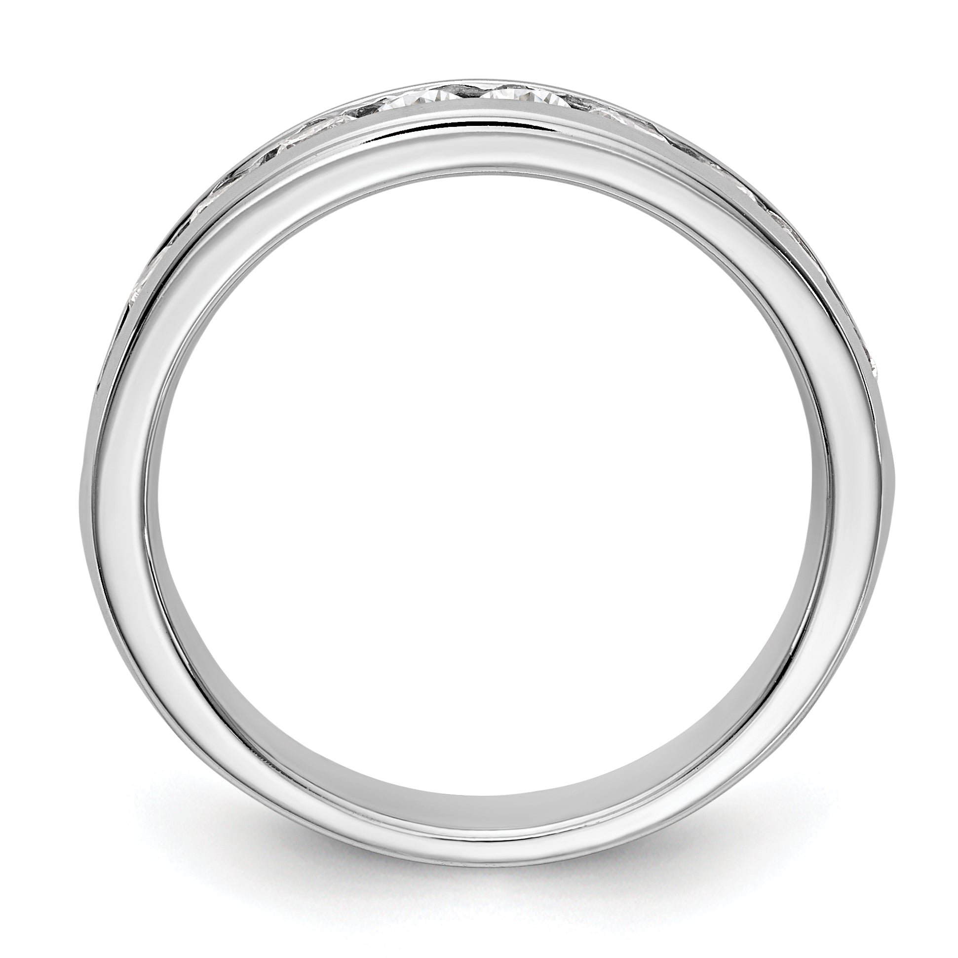 14K White Gold 10-Stone 3/4 carat Round Diamond Complete Channel Band Secondary image