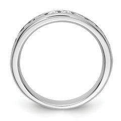 14K White Gold 10-Stone 3/4 carat Round Diamond Complete Channel Band - 6