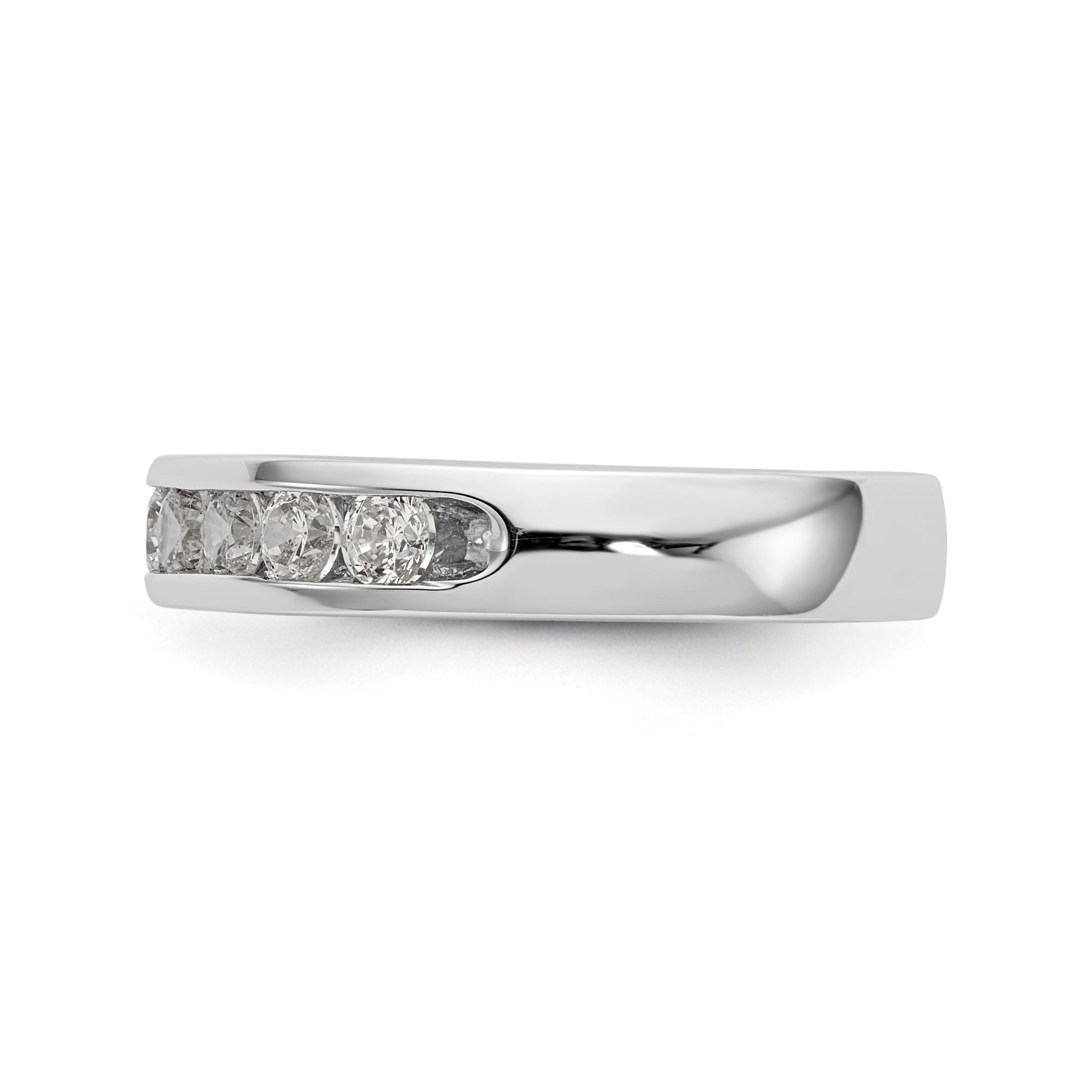 14K White Gold 10-Stone 3/4 carat Round Diamond Complete Channel Band - 6