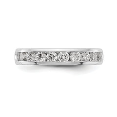 14K White Gold 10-Stone 3/4 carat Round Diamond Complete Channel Band