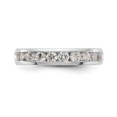 14K White Gold 10-Stone 3/4 carat Round Diamond Complete Channel Band - 6