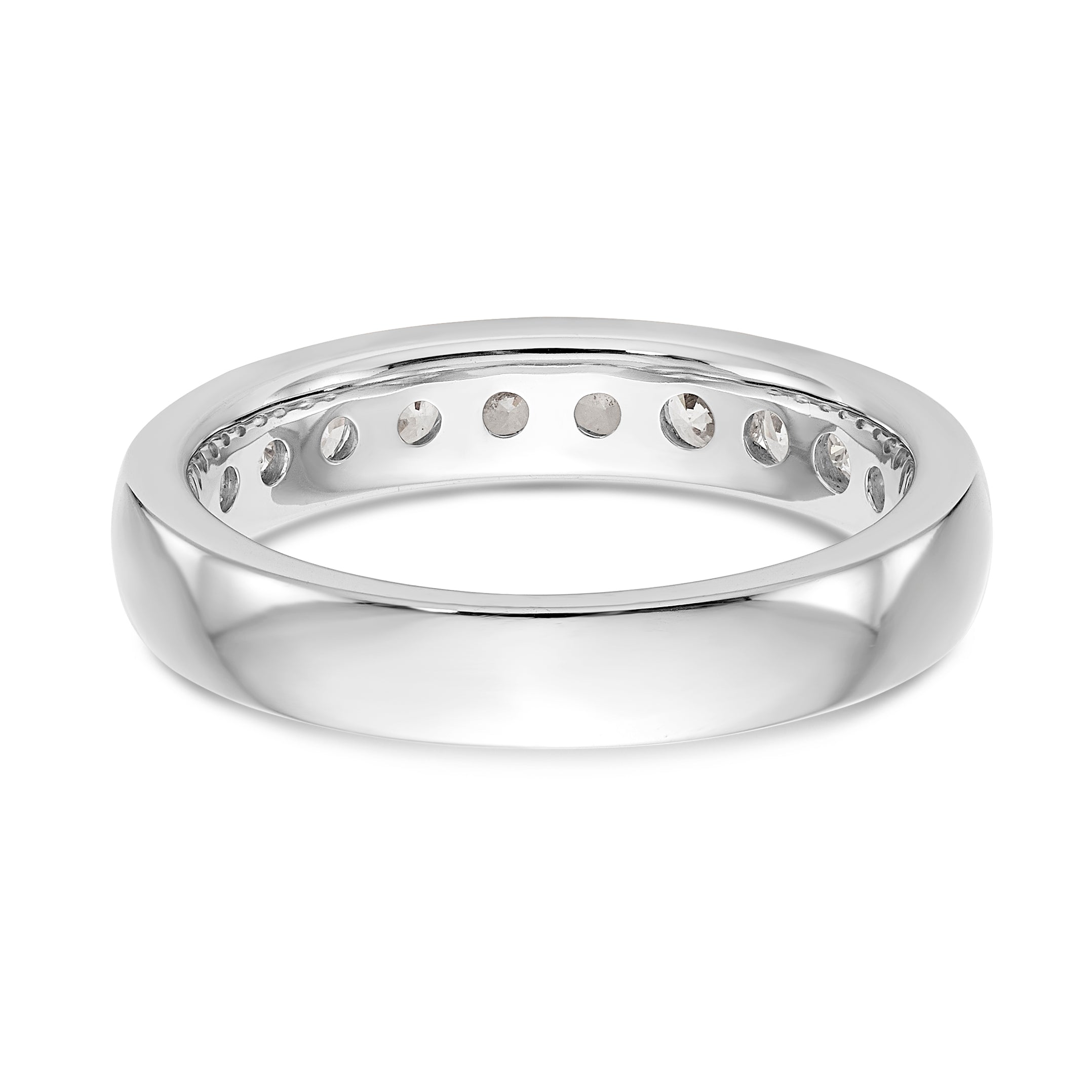 14K White Gold 10-Stone 3/4 carat Round Diamond Complete Channel Band - 6
