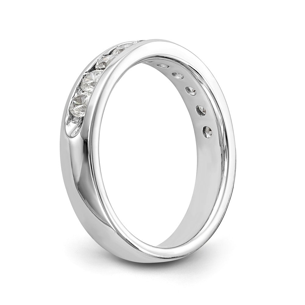 14K White Gold 10-Stone 3/4 carat Round Diamond Complete Channel Band - 6