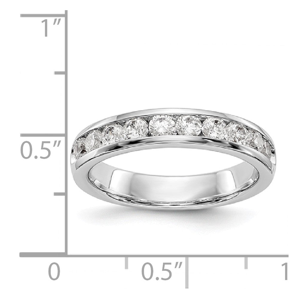 14K White Gold 10-Stone Diamond Channel Band