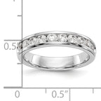 14K White Gold 10-Stone 3/4 carat Round Diamond Complete Channel Band