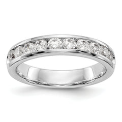 14K White Gold 10-Stone 3/4 carat Round Diamond Complete Channel Band