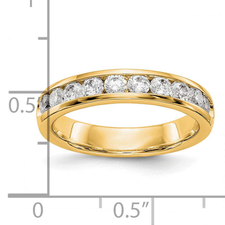 14Ky Gold 10-Stone Diamond Channel Band
