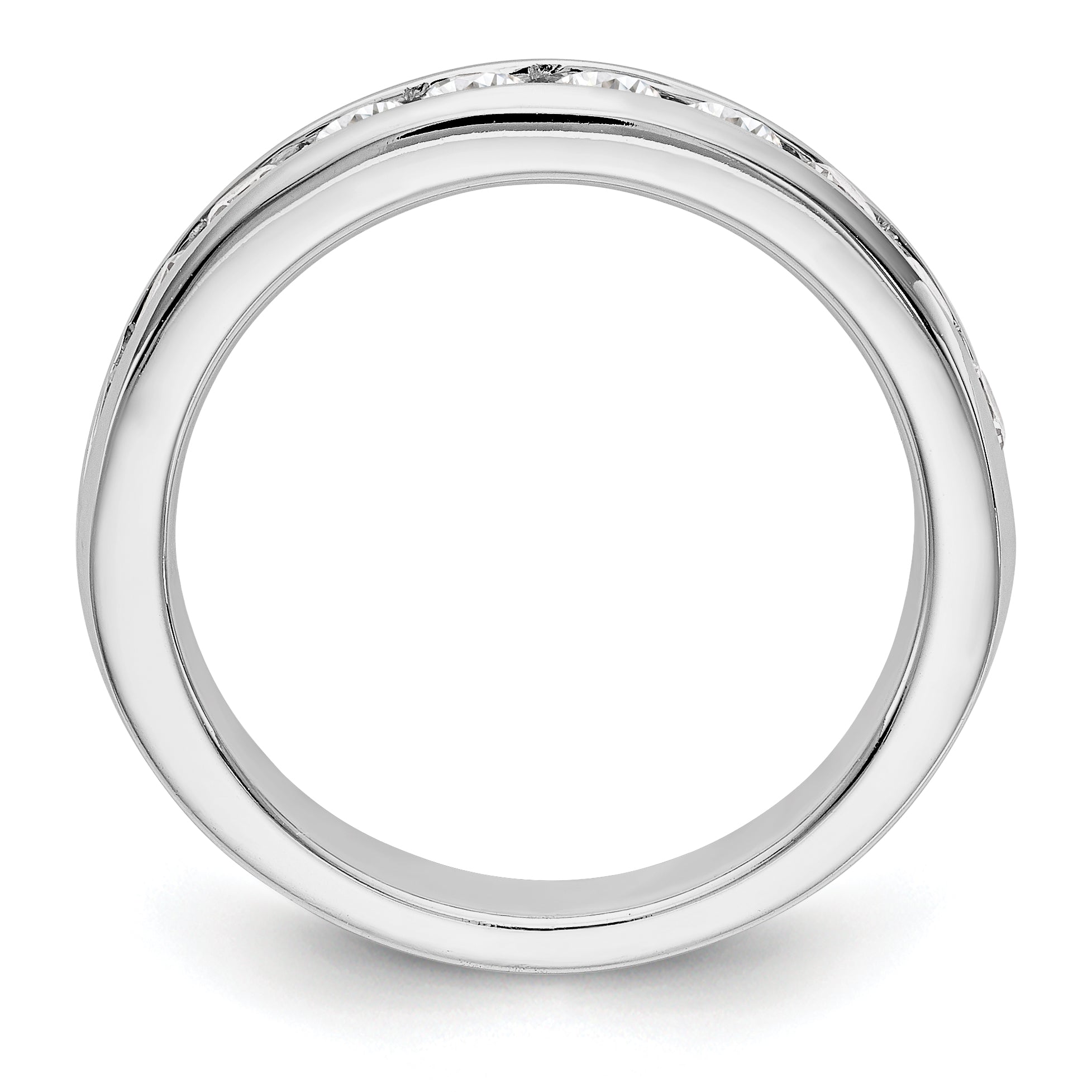14K White Gold 10-Stone 7/8 carat Round Diamond Complete Channel Band - 6