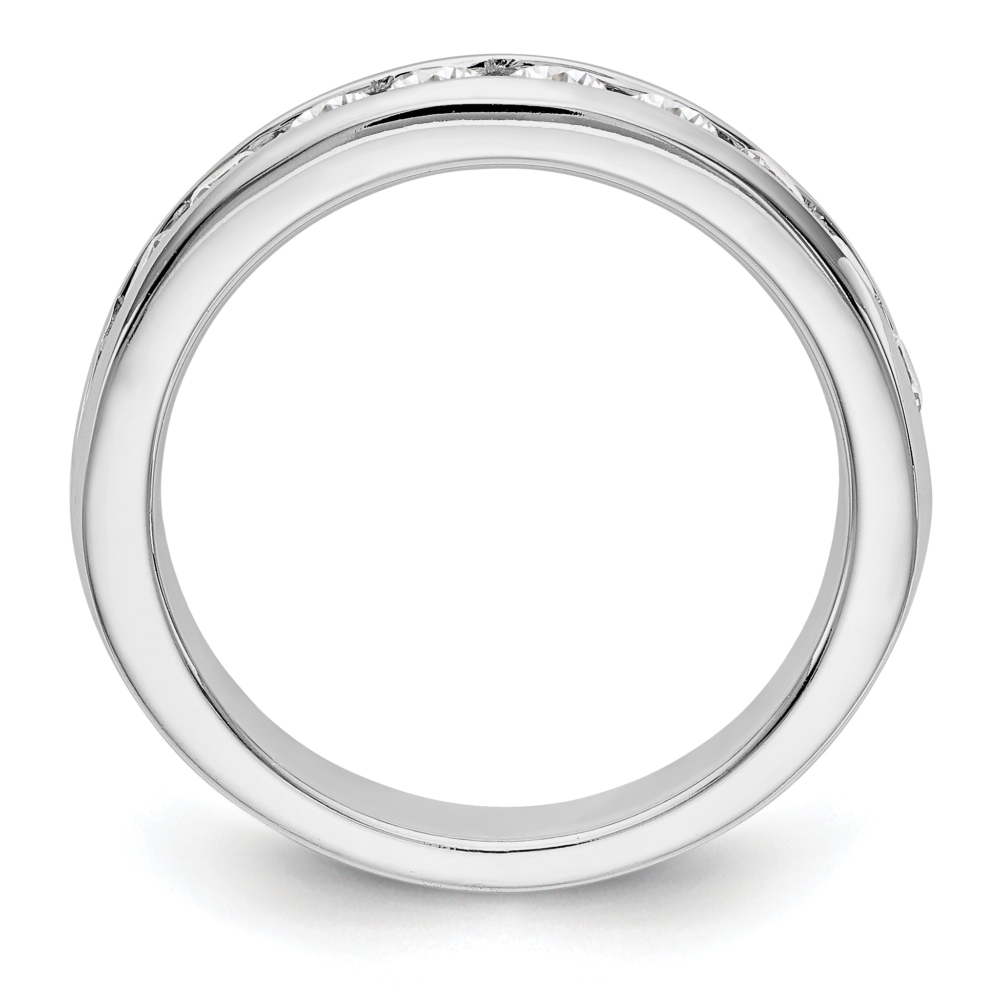 14K White Gold 10-Stone 7/8 carat Round Diamond Complete Channel Band Secondary image