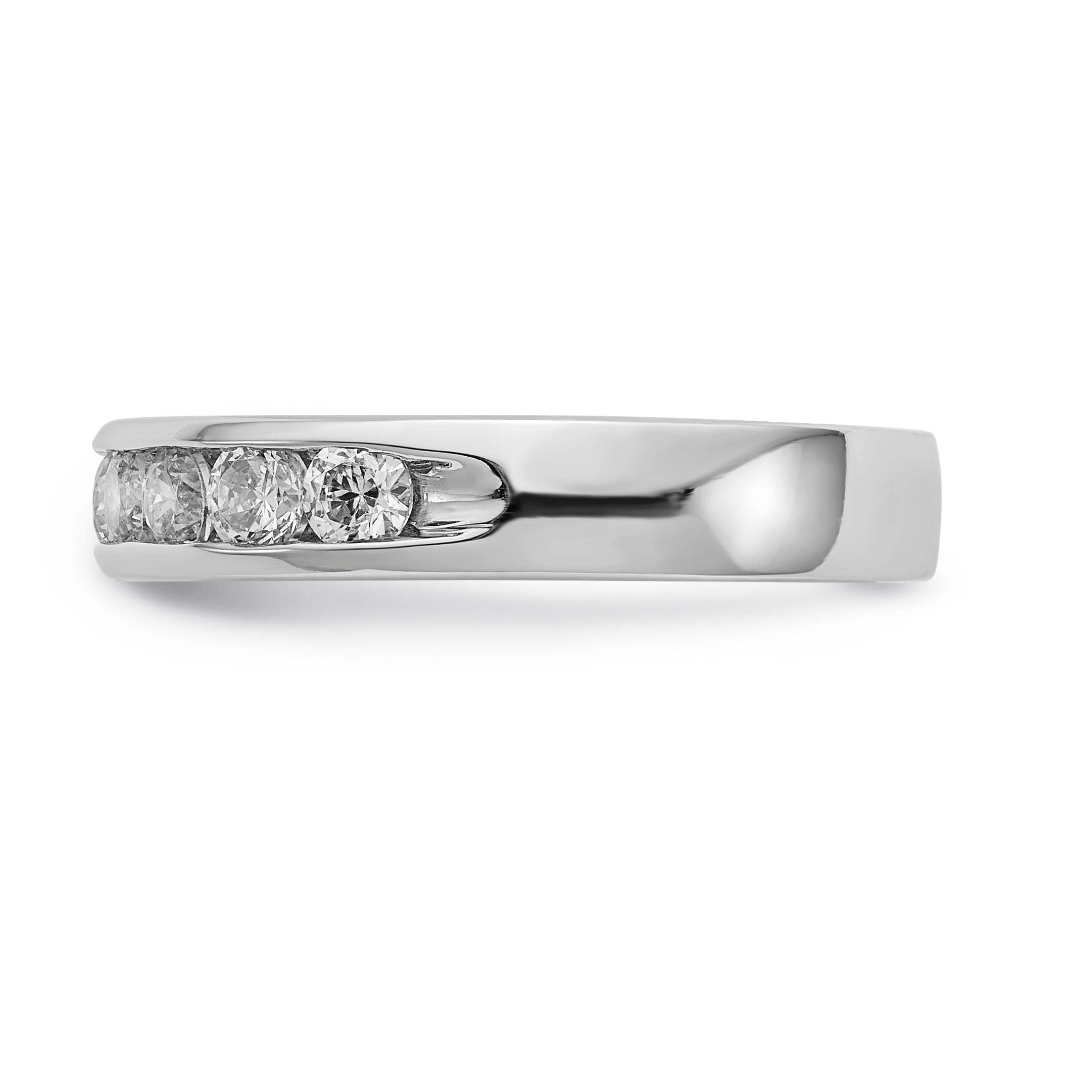 14K White Gold 10-Stone 7/8 carat Round Diamond Complete Channel Band - 6