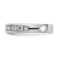 14K White Gold 10-Stone 7/8 carat Round Diamond Complete Channel Band - 6