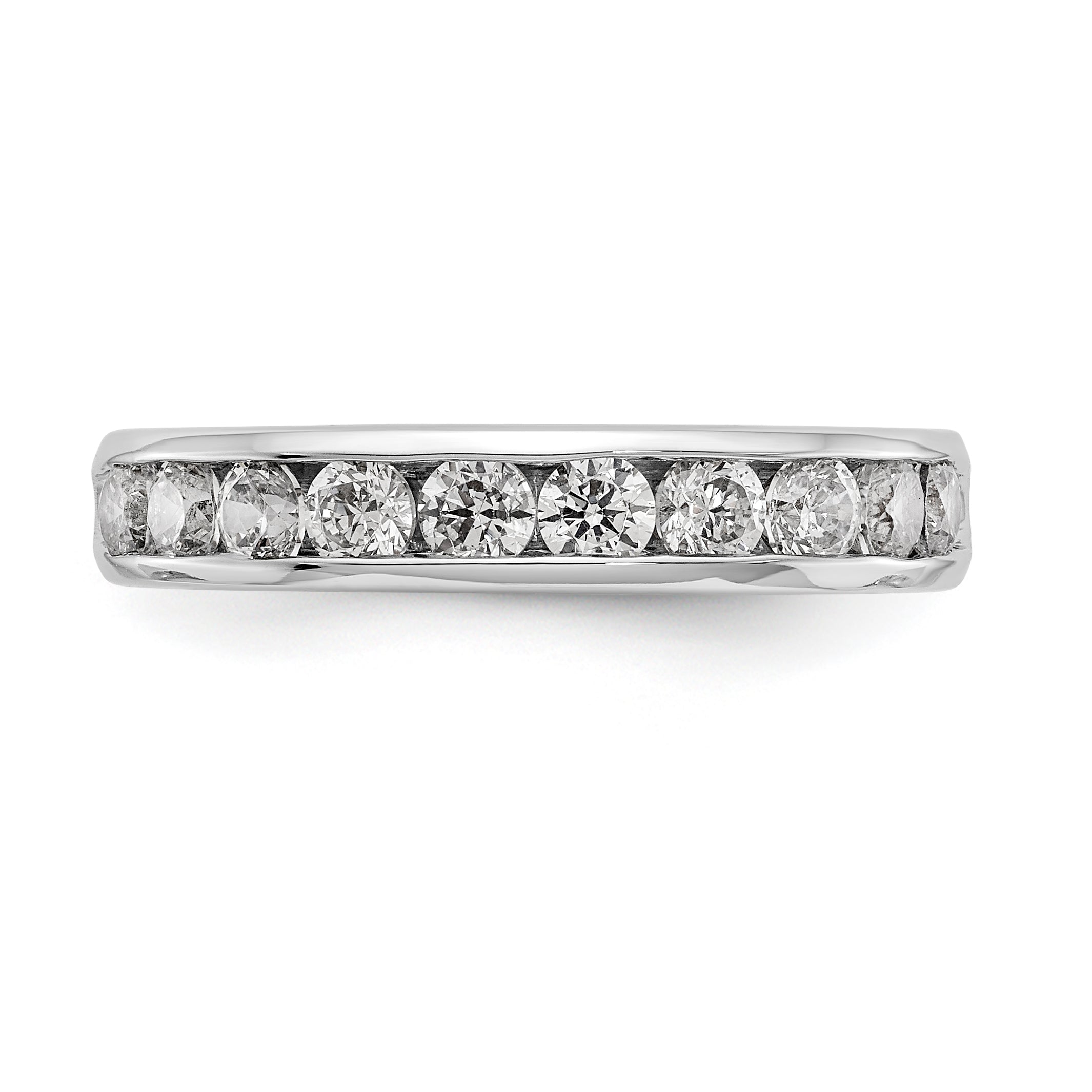 14K White Gold 10-Stone 7/8 carat Round Diamond Complete Channel Band - 6