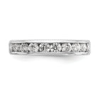 14K White Gold 10-Stone 7/8 carat Round Diamond Complete Channel Band