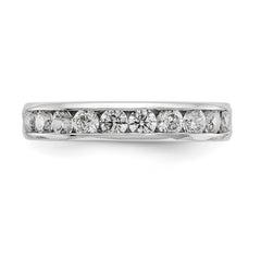 14K White Gold 10-Stone 7/8 carat Round Diamond Complete Channel Band