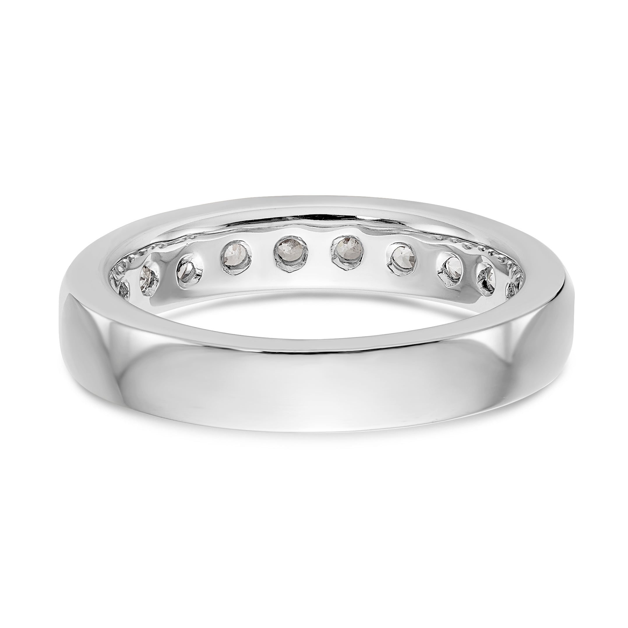 14K White Gold 10-Stone 7/8 carat Round Diamond Complete Channel Band - 6