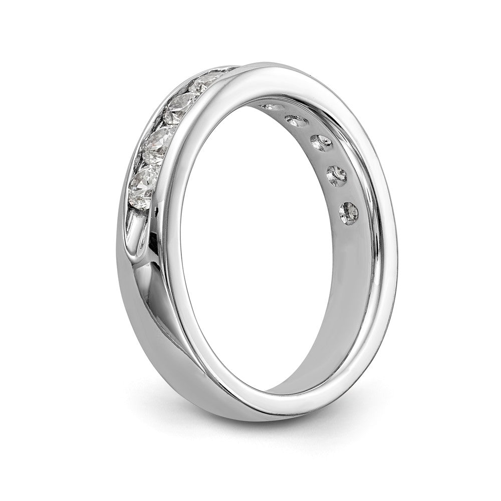 14K White Gold 10-Stone 7/8 carat Round Diamond Complete Channel Band - 6