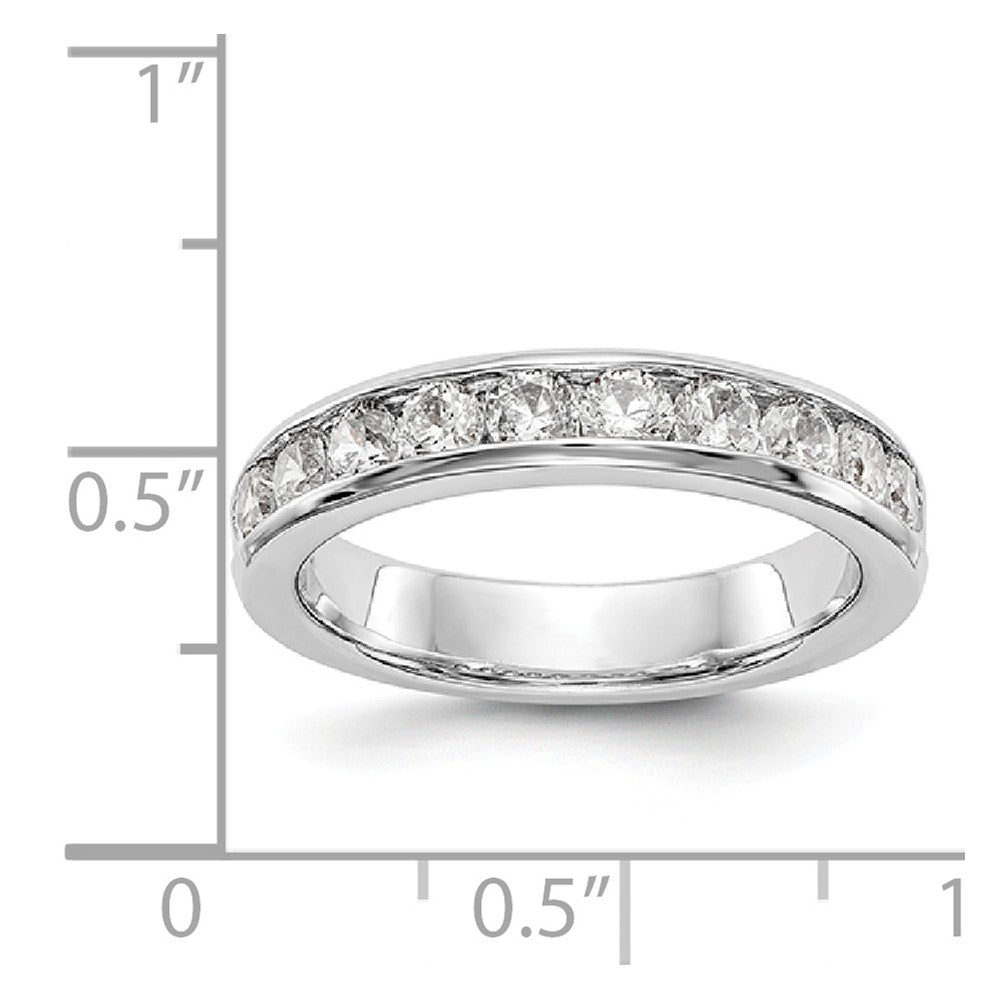 14K White Gold 10-Stone Diamond Channel Band