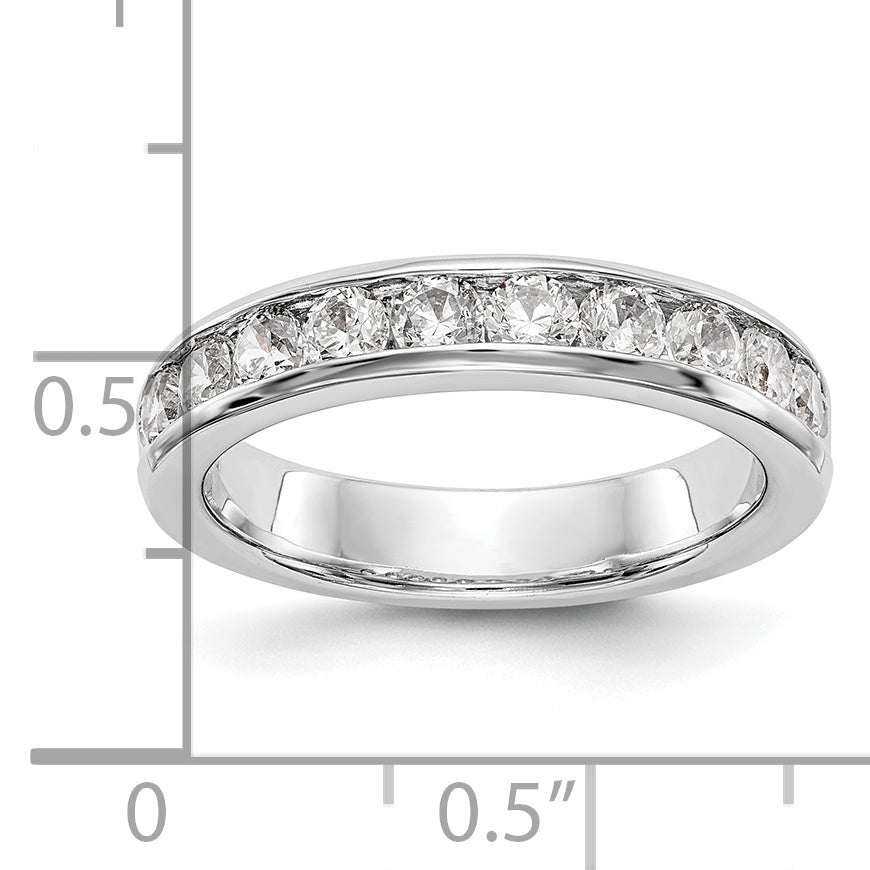 14K White Gold 10-Stone 7/8 carat Round Diamond Complete Channel Band