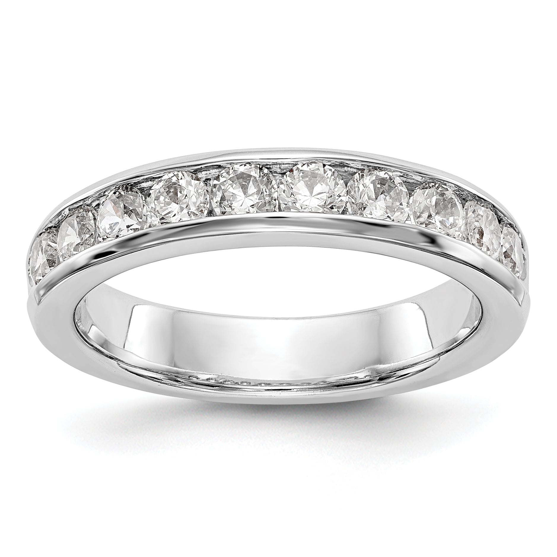 14K White Gold 10-Stone 7/8 carat Round Diamond Complete Channel Band Main image