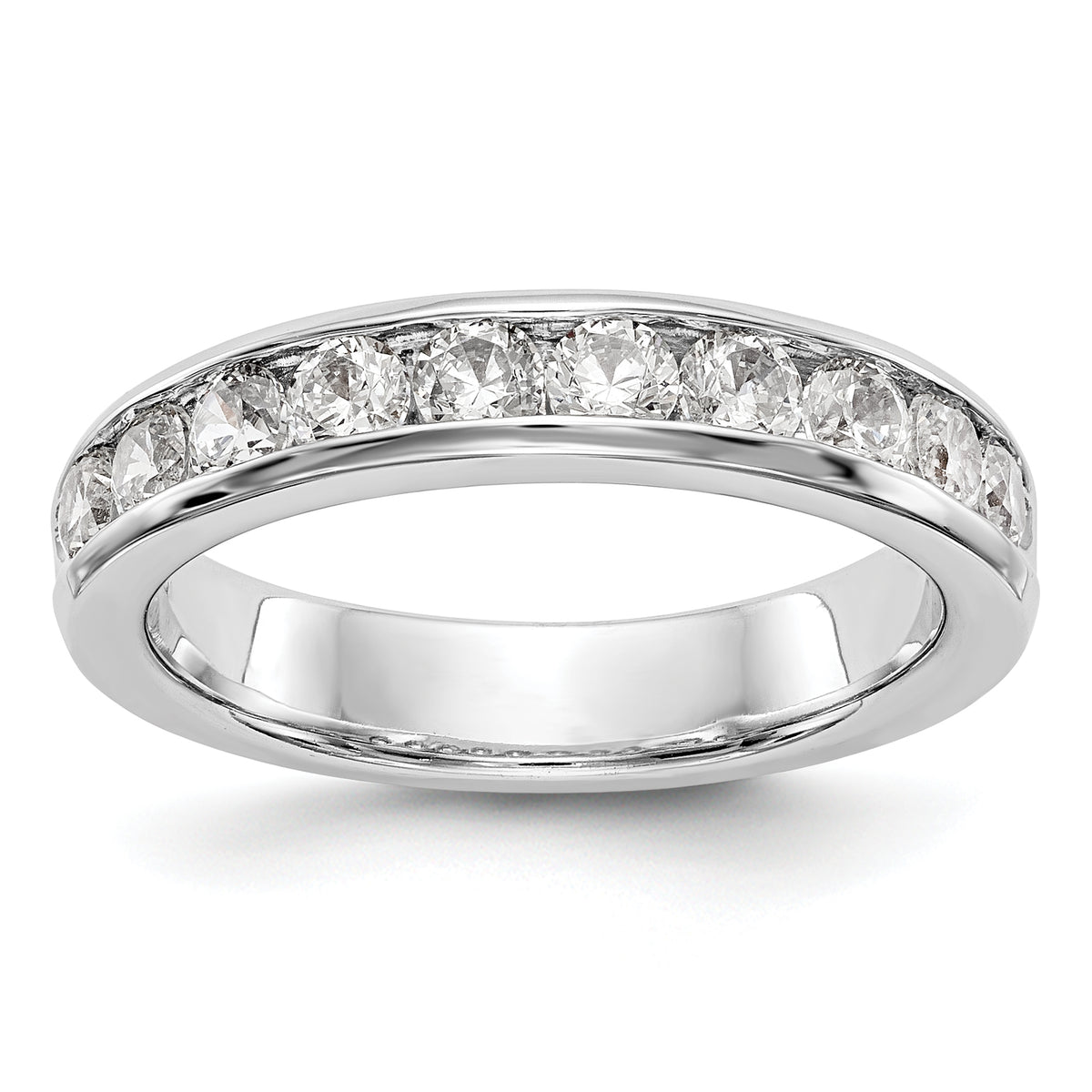 14K White Gold 10-Stone 7/8 carat Round Diamond Complete Channel Band - 6