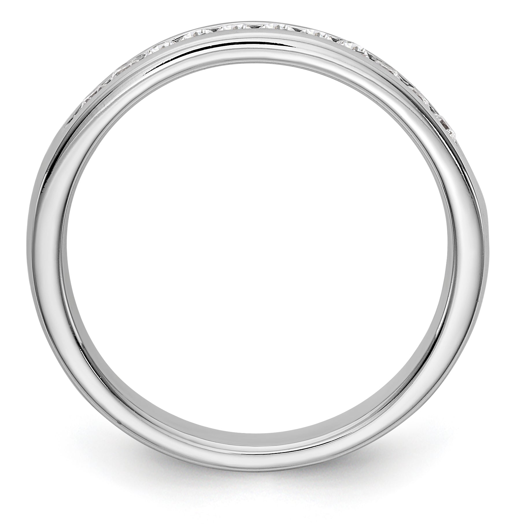 14K White Gold 11-Stone 1/5 carat Round Diamond Complete Channel Band - 6