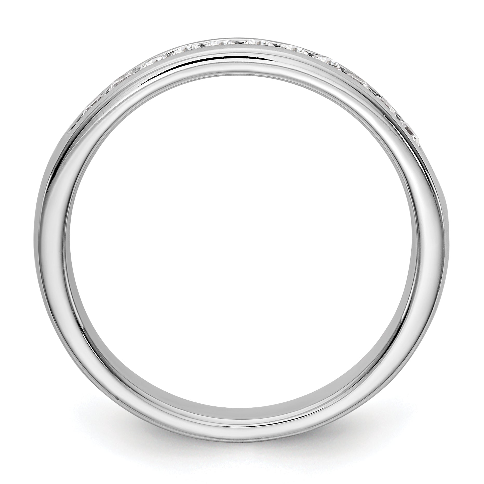 14K White Gold 11-Stone 1/5 carat Round Diamond Complete Channel Band