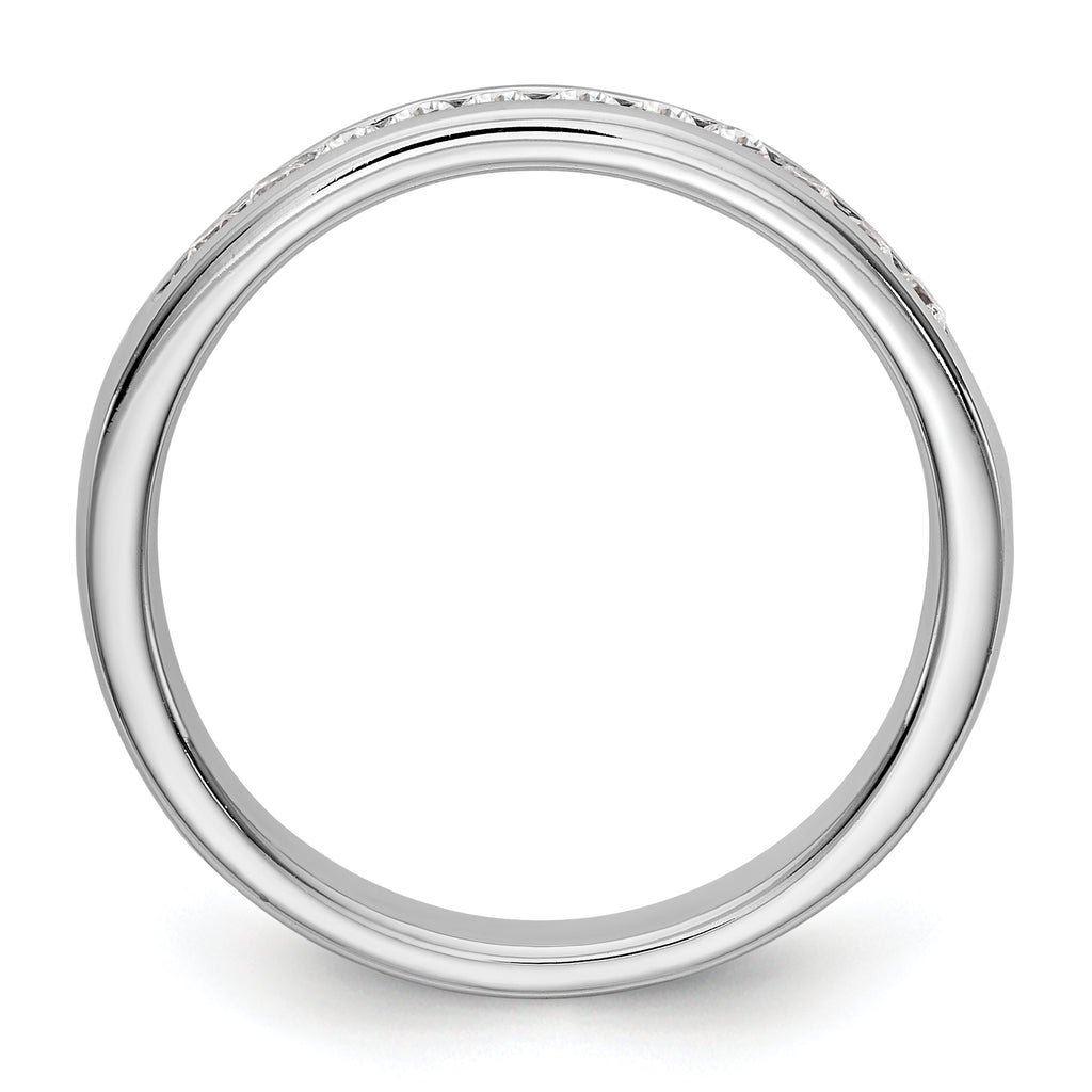 14K White Gold 11-Stone 1/5 carat Round Diamond Complete Channel Band