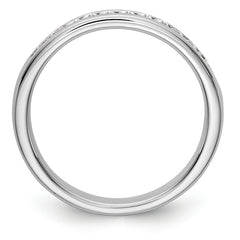 14K White Gold 11-Stone 1/5 carat Round Diamond Complete Channel Band - 6