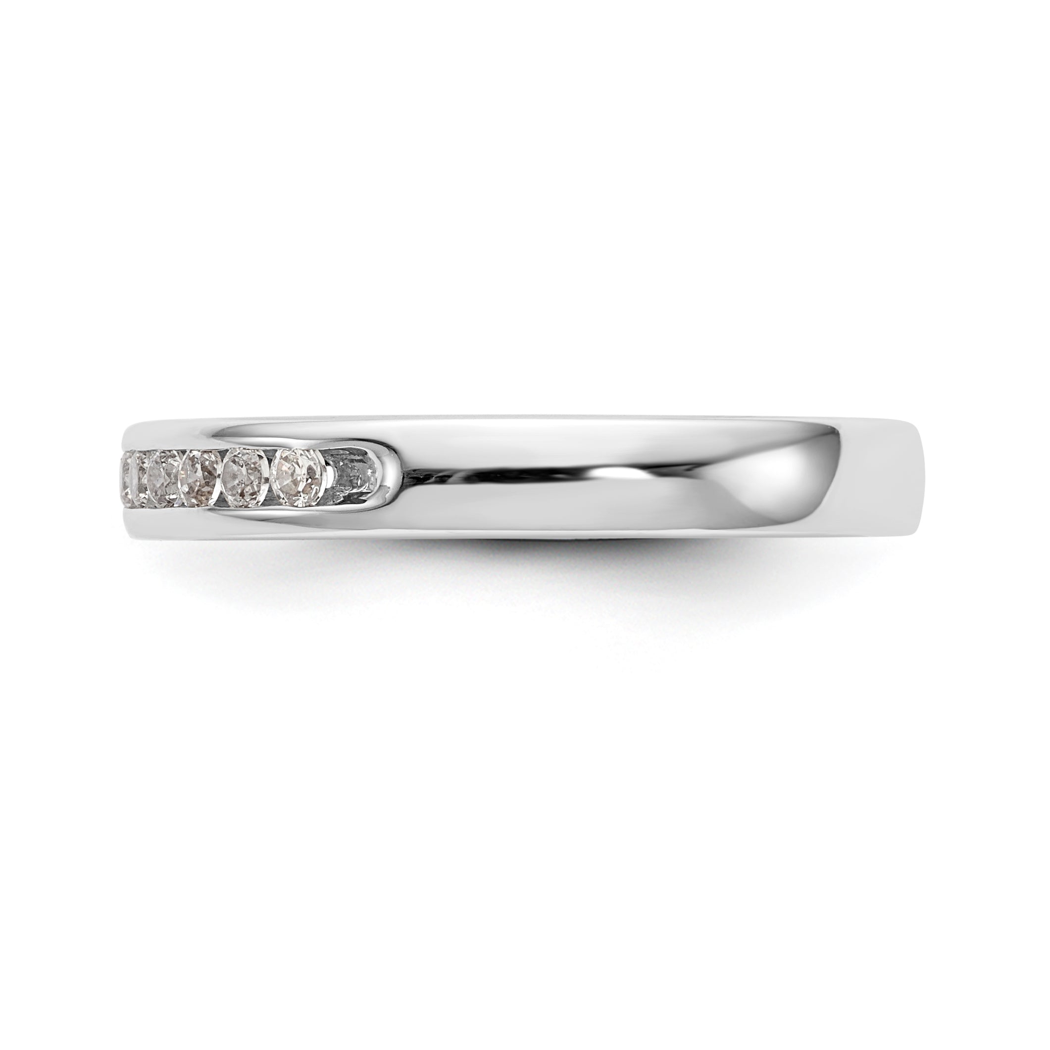 14K White Gold 11-Stone 1/5 carat Round Diamond Complete Channel Band