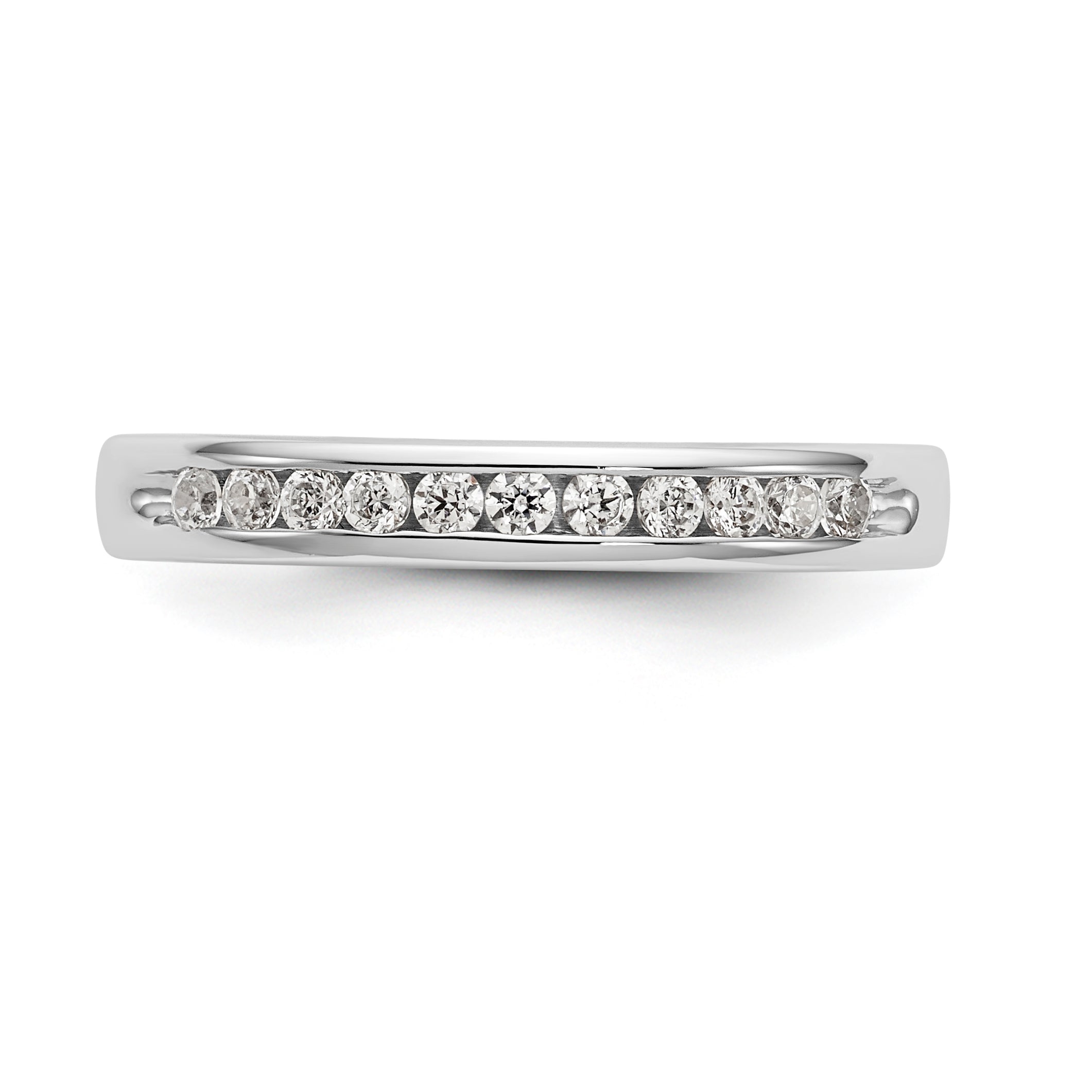 14K White Gold 11-Stone 1/5 carat Round Diamond Complete Channel Band