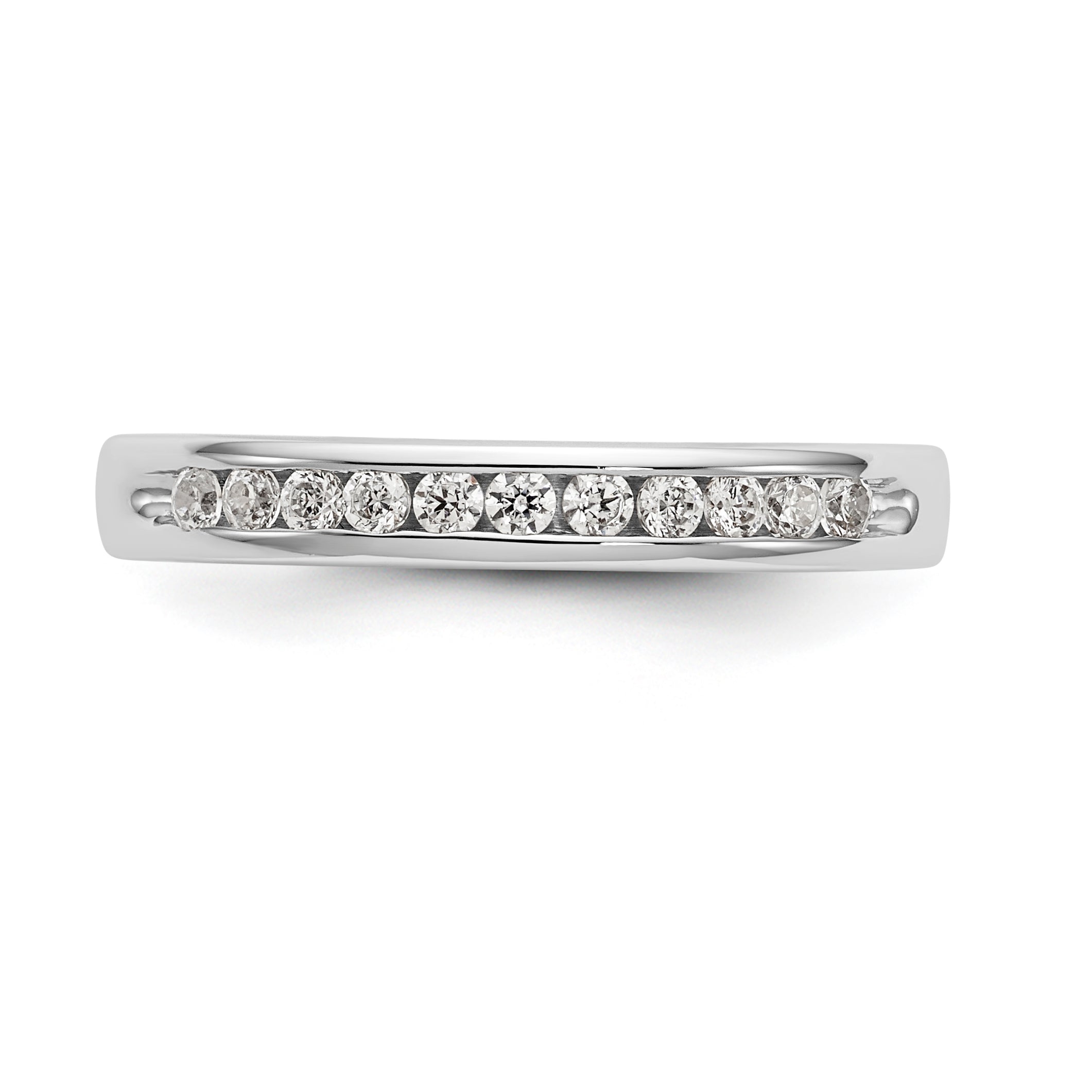14K White Gold 11-Stone 1/5 carat Round Diamond Complete Channel Band - 6