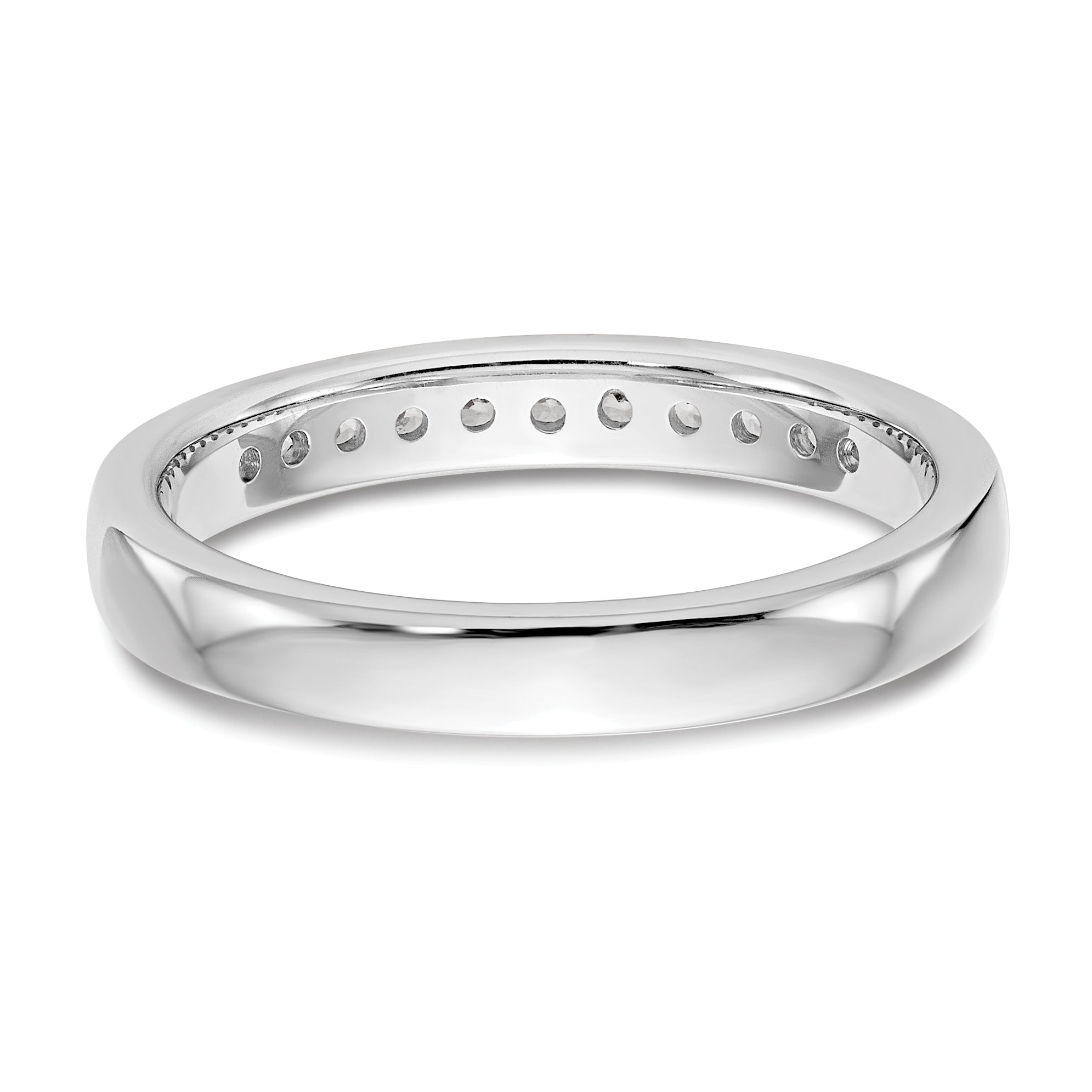 14K White Gold 11-Stone 1/5 carat Round Diamond Complete Channel Band
