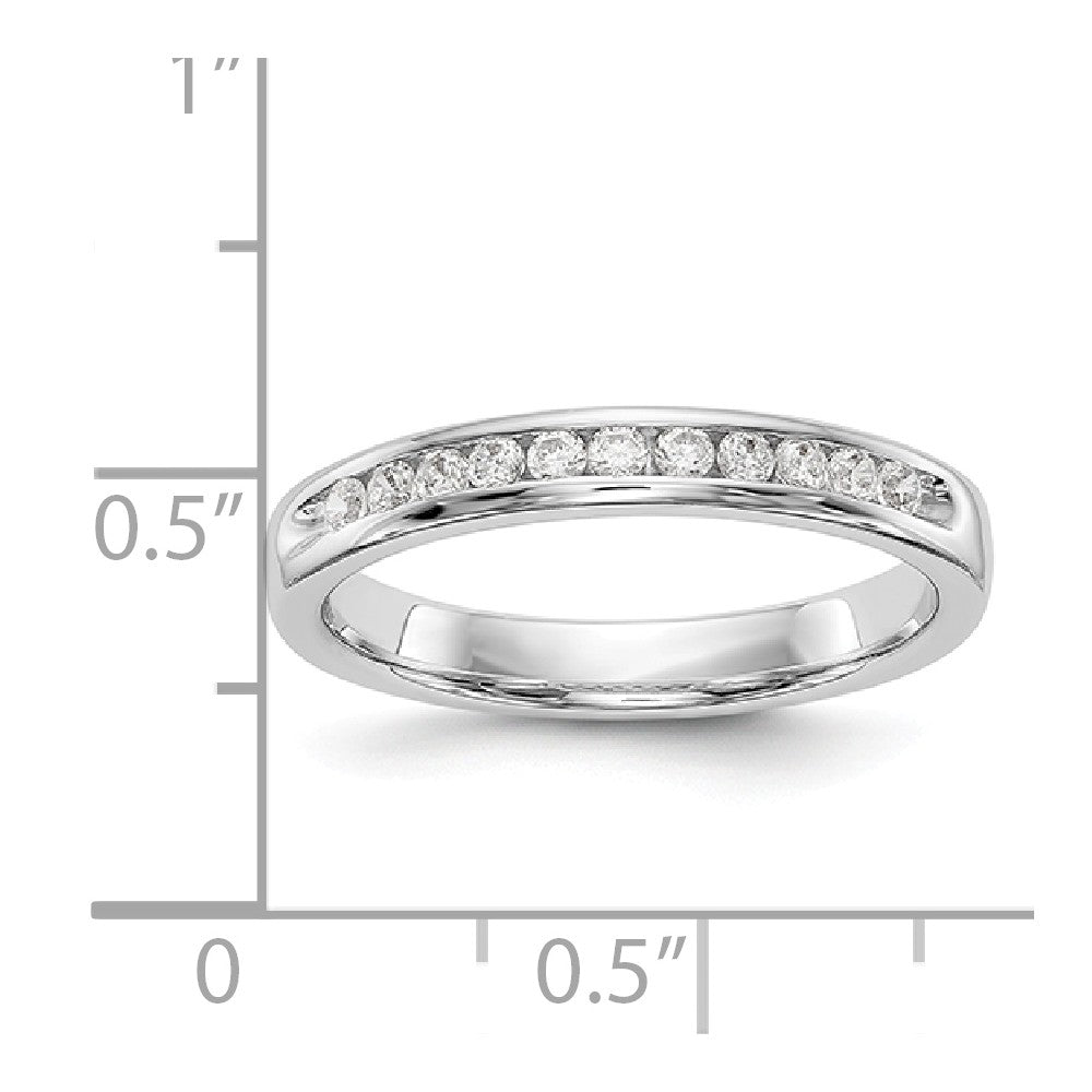 14K White Gold 11-Stone Diamond Channel Band