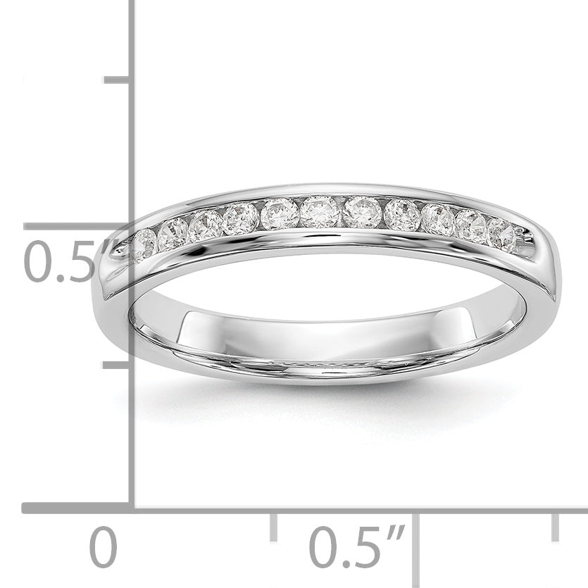 14K White Gold 11-Stone 1/5 carat Round Diamond Complete Channel Band