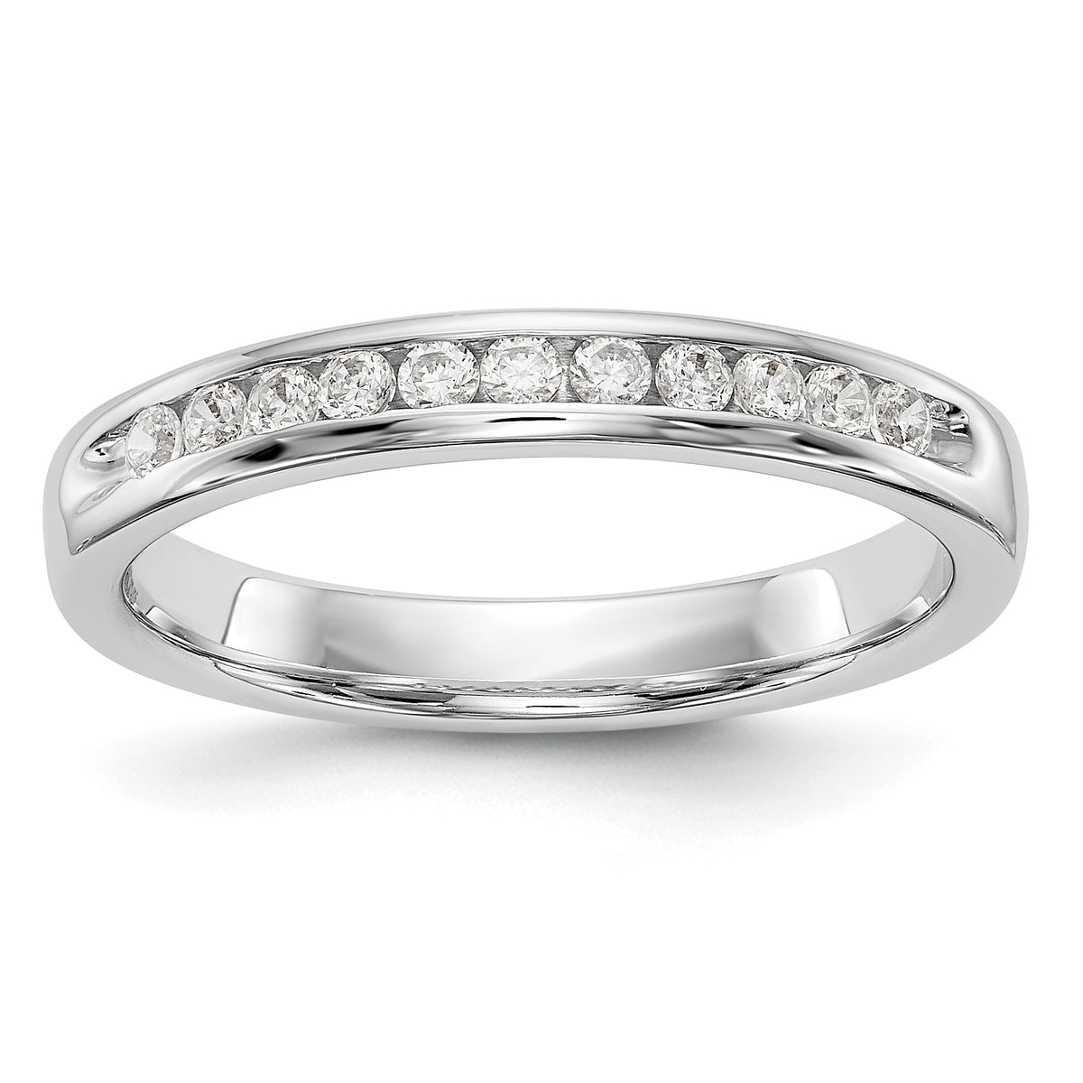 14K White Gold 11-Stone 1/5 carat Round Diamond Complete Channel Band - 6