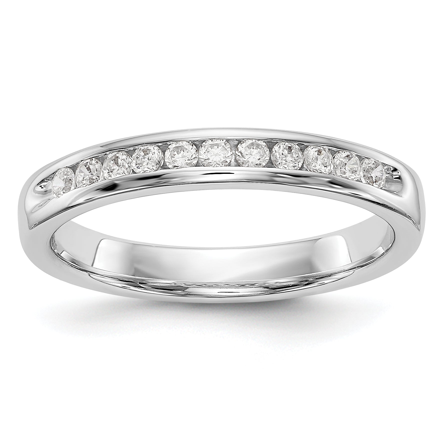 14K White Gold 11-Stone 1/5 carat Round Diamond Complete Channel Band Main image